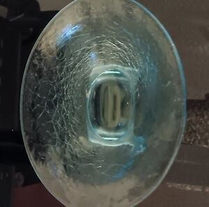 Vintage turquoise crackle glass bowl